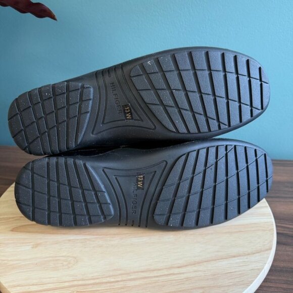 Tommy Hilfiger Mens Loafers 13W Black Leather Slip-On Drivers - Picture 6 of 6
